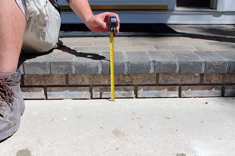 tape measure flat cement porch